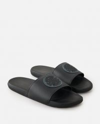 Klapki damskie Rip Curl Icons Bloom. Czarne klapki damskie Rip Curl, bez wzorów, z materiału, sportowe, bez obcasa, bez zapięcia. Za 149.99 zł.