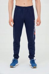 EA7 Długie granatowe spodnie dresowe. Niebieskie spodnie sportowe męskie EA7 Emporio Armani, m, bez wzorów, z bawełny. W wyprzedaży za 329.99 zł.