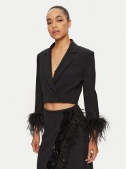 PINKO Marynarka 102865 A1JX Czarny Regular Fit. Czarne marynarki i żakiety damskie Pinko, bez wzorów, z syntetyku, bez kołnierzyka, bez ramiączek. Za 1,679.00 zł.