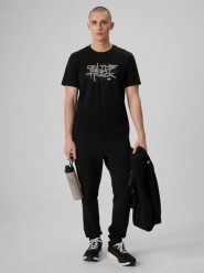 4F Spodnie dresowe joggery męskie - czarne M. Czarne spodnie sportowe męskie 4F, m, bez wzorów, z dresówki. Za 169.99 zł.