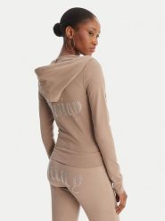 Juicy Couture Bluza Oola JCWAS126306 Beżowy Slim Fit. Brązowe bluzy damskie Juicy Couture, m, bez wzorów, z bawełny, bez ramiączek, bez kaptura. Za 419.99 zł.