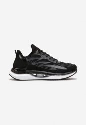 Czarne Sznurowane Buty Sportowe na Miękkiej Podeszwie Ozdobione Paskami Abretta. Czarne buty sportowe męskie Born2be, bez wzorów, bez zapięcia. Za 89.99 zł.