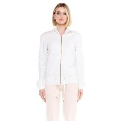 Bluza z zamek błyskawiczny na co dzień na siłownię. Białe bluzy damskie LEONE 1947 APPAREL, xl, bez wzorów, z bawełny, sportowe, bez ramiączek, bez kaptura. W wyprzedaży za 218.92 zł.