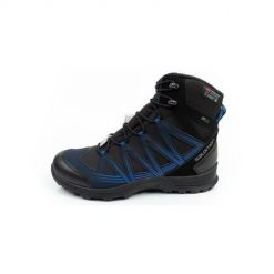 Buty trekkingowe męskie Salomon Woodsen 2. Czarne buty zimowe męskie Salomon, bez wzorów, z materiału, za kostkę, bez obcasa, bez zapięcia. Za 589.00 zł.