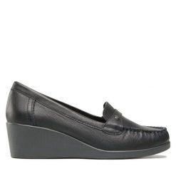 Półbuty Go Soft. Niebieskie półbuty damskie GO SOFT, bez wzorów, bez obcasa, na koturnie, bez zapięcia. Za 199.99 zł.