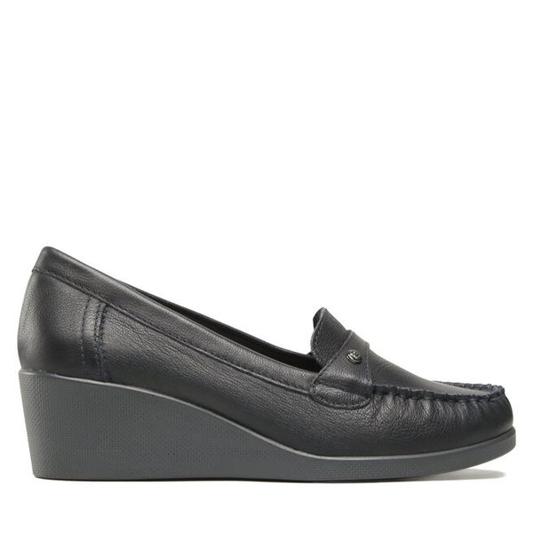 Półbuty Go Soft. Niebieskie półbuty damskie GO SOFT, bez wzorów, bez obcasa, na koturnie, bez zapięcia. Za 199.99 zł.