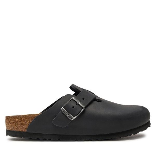 Klapki Birkenstock. Czarne klapki damskie Birkenstock, bez wzorów, bez obcasa, bez zapięcia. Za 509.99 zł.