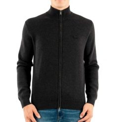 Sweter męski Lacoste AH1955 wełniany grafitowy. Szare swetry męskie Lacoste, m, bez wzorów, z materiału, eleganckie, bez kołnierzyka, bez ramiączek. Za 517.00 zł.