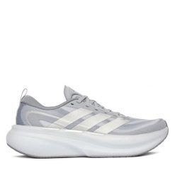 Buty do biegania adidas. Szare obuwie sportowe damskie Adidas, bez wzorów, bez zapięcia, do biegania. Za 569.99 zł.