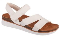 Sandały damskie, Lifted Comfort. Białe sandały damskie Skechers, bez wzorów, z materiału, bez obcasa, bez zapięcia. Za 229.99 zł.