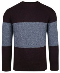 Męski Sweter z Dzianiny Bawełnianej - Colosseo - Melanż Bordo i Niebieski. Niebieskie swetry męskie Colosseo, l, bez wzorów, z bawełny, casualowe, bez kołnierzyka, bez ramiączek. Za 159.00 zł.