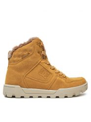DC Botki Manteca 4 Boot ADJB100012-WE9 Brązowy. Brązowe botki damskie DC, bez wzorów, ze skóry, bez obcasa, na płaskiej podeszwie, bez zapięcia. Za 419.99 zł.