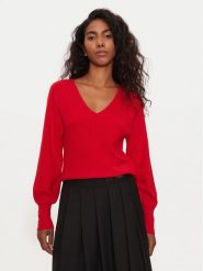 Morgan Sweter 242-MPANDA Czerwony Regular Fit. Czerwone swetry nierozpinane damskie Morgan, m, bez wzorów, z syntetyku, bez kołnierzyka, bez ramiączek. Za 169.99 zł.