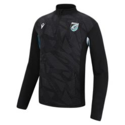 Bluza 1/4 zip Cardiff Blues Training Player Top Player 2022/23. Czarne bluzy damskie Macron, bez wzorów, z dresówki, sportowe, bez ramiączek, bez kaptura. Za 275.00 zł.
