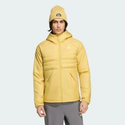 Ocieplana kurtka z kapturem Terrex Multi CLIMAWARM. Czarne kurtki męskie Adidas, l, bez wzorów, z materiału, klasyczne, z kapturem. Za 599.00 zł.