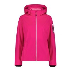 Kurtka damska turystyczna CMP 39A5016. Czerwone kurtki sportowe damskie CMP, l, bez wzorów, z softshellu, bez ramiączek, z kapturem, trekkingowe. Za 340.00 zł.