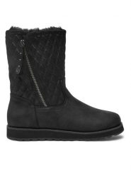 Skechers Botki Keepsakes 2.0 167675 Czarny. Czarne botki damskie Skechers, bez wzorów, ze skóry, bez obcasa, na płaskiej podeszwie, bez zapięcia. Za 251.97 zł.