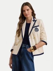 LAUREN RALPH LAUREN Marynarka 200P09081001 Beżowy Slim Fit. Brązowe marynarki i żakiety damskie Lauren Ralph Lauren, bez wzorów, z bawełny, bez kołnierzyka, bez ramiączek. Za 1,599.00 zł.