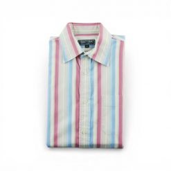 Second life - Męska klasyczna koszula w paski - Jak nowy. Czerwone koszule męskie EDEN PARK, m, bez wzorów, klasyczne, bez kołnierzyka, bez ramiączek. Za 153.32 zł.