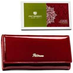 Portfel damski Peterson PTN BC-42122 czerwony. Czerwone portfele damskie Peterson, ze skóry. Za 114.99 zł.