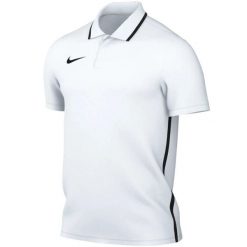 Koszulka męska Nike Dri-Fit Park 26 Polo. Białe koszulki sportowe męskie Nike, m, bez wzorów, z poliesteru, bez ramiączek, dri-fit (nike). Za 89.99 zł.