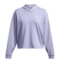 Damska bluza oversize z kapturem Under Armour Rival Terry. Białe bluzy damskie Under Armour, m, bez wzorów, bez ramiączek, z kapturem. Za 276.50 zł.