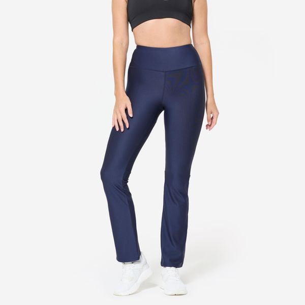 Legginsy fitness damskie Domyos. Niebieskie legginsy damskie DOMYOS, bez wzorów, z elastanu. Za 59.99 zł.