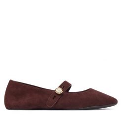 Baleriny Tory Burch. Brązowe balerinki damskie Tory Burch, bez wzorów, bez obcasa, bez zapięcia. Za 1,354.00 zł.
