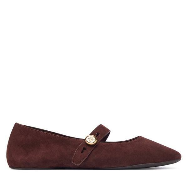 Baleriny Tory Burch. Brązowe balerinki damskie Tory Burch, bez wzorów, bez obcasa, bez zapięcia. Za 1,354.00 zł.