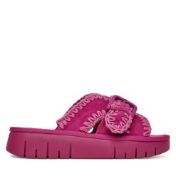 Klapki Roxy. Czerwone klapki damskie Roxy, bez wzorów, bez obcasa, bez zapięcia. Za 143.99 zł.