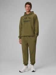 4F Spodnie dresowe joggery męskie - khaki XXL. Brązowe spodnie materiałowe męskie 4F, bez wzorów, z dresówki. Za 179.99 zł.