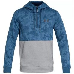 Bluza męska Under Armour Threadborne 1/2 Fitted ZIP 409. Niebieskie bluzy męskie Under Armour, m, bez wzorów, bez ramiączek, bez kaptura. Za 269.00 zł.