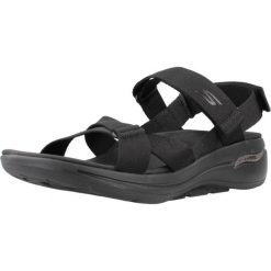 Sandały SKECHERS GO WALK ARCH FIT SANDAL Czarny. Czarne sandały damskie Skechers, bez wzorów, z materiału, bez obcasa, bez zapięcia. Za 349.95 zł.