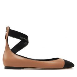 Baleriny Elisabetta Franchi. Brązowe balerinki damskie Elisabetta Franchi, bez wzorów, bez obcasa, bez zapięcia. Za 1,389.00 zł.