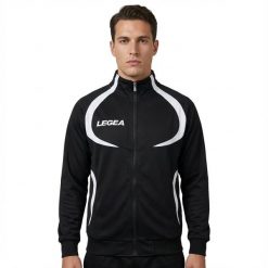 Kurtka Damska Biegowa Singapur Czarny-Biały. Białe kurtki sportowe damskie Legea, xs, bez wzorów, z materiału, bez ramiączek, bez kaptura, do biegania. Za 72.00 zł.