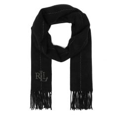 Szalik LAUREN RALPH LAUREN. Czarne szaliki damskie Lauren Ralph Lauren, bez wzorów. Za 519.99 zł.