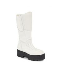 Tommy Jeans Kozaki Tjw Long Shaft Biker Boot EN0EN02376 Biały. Białe kozaki damskie Tommy Jeans, bez wzorów, z jeansu, bez obcasa, na płaskiej podeszwie, bez zapięcia. Za 639.99 zł.