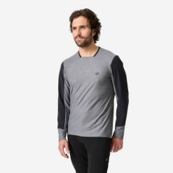 Koszulka rowerowa MTB Rockrider Expl 100 długi rękaw. Czarne bluzy męskie ROCKRIDER, l, bez wzorów, z materiału, sportowe, bez ramiączek, bez kaptura. Za 99.99 zł.