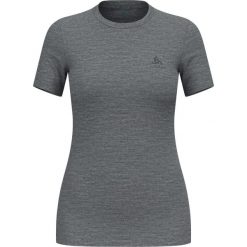 Koszulka damska ODLO Merino 160 BL TOP krótki rękaw 100% wełna merino. Szare bluzki damskie ODLO, s, bez wzorów, z wełny, sportowe, bez kołnierzyka, bez ramiączek. Za 319.99 zł.