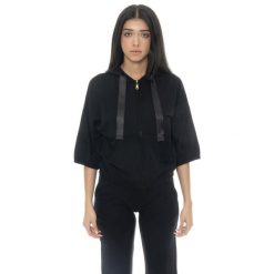 Bluza lekki z kaptur na co dzień na siłownię. Czarne bluzy damskie LEONE 1947 APPAREL, bez wzorów, sportowe, bez ramiączek, bez kaptura. Za 164.19 zł.