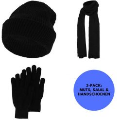 Zestaw zimowy damski Rękawiczki/Czapka/Szal. Niebieskie czapki damskie HEAT KEEPER, na zimę, bez wzorów, prążkowane. Za 249.54 zł.