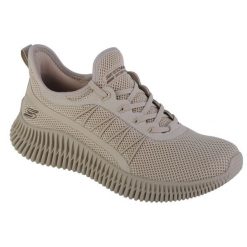 Buty sportowe Sneakersy damskie, Skechers Bobs Geo-New Aesthetics. Brązowe obuwie sportowe damskie Skechers, bez wzorów, z materiału, bez zapięcia, trekkingowe. Za 249.99 zł.
