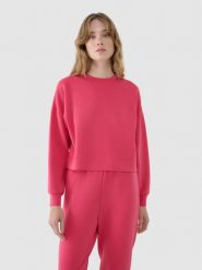 4F Bluza dresowa nierozpinana z modalem damska - różowa XS. Czerwone bluzy damskie 4F, xs, bez wzorów, z dresówki, klasyczne, bez ramiączek, bez kaptura. W wyprzedaży za 119.99 zł.