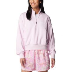Bluza damska Columbia Marble Canyon French Terry Quarter Zip. Czerwone bluzy damskie Columbia, s, bez wzorów, z bawełny, sportowe, bez ramiączek, bez kaptura. W wyprzedaży za 313.00 zł.