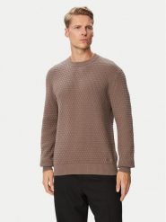 HUGO Sweter Sylas 50570271 Brązowy Regular Fit. Brązowe swetry męskie Hugo, m, bez wzorów, z bawełny, bez kołnierzyka, bez ramiączek. Za 629.99 zł.