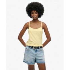 Damski tank top Superdry Studios Strappy. Żółte topy damskie Superdry, s, bez wzorów, bez kołnierzyka, bez ramiączek. Za 95.90 zł.