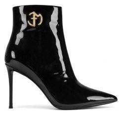 Botki Eva Minge. Czarne botki damskie Eva Minge, bez wzorów, bez obcasa, na szpilce, bez zapięcia. Za 479.99 zł.