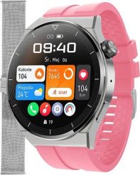 Smartwatch Enter SAT.111.539.1411-SET Różowy. Czerwone zegarki smartwatch Enter, bez wzorów. Za 299.00 zł.