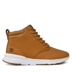 Trzewiki DC Shoes. Brązowe botki męskie DC Shoes, bez wzorów, bez obcasa, bez zapięcia. Za 229.99 zł.