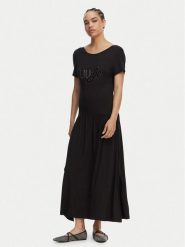 Liu Jo Sukienka codzienna VA6123 JS360 Czarny Regular Fit. Czarne sukienki damskie Liu Jo, na co dzień, m, bez wzorów, z wiskozy, bez kołnierzyka, bez ramiączek, proste. Za 519.99 zł.